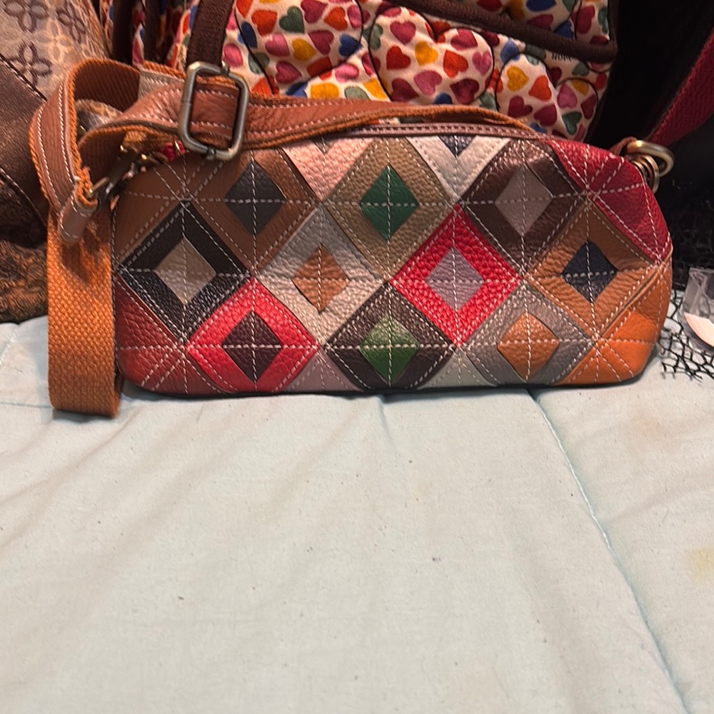 Multicolorleather Patchwork Women's Small Bag - image 1